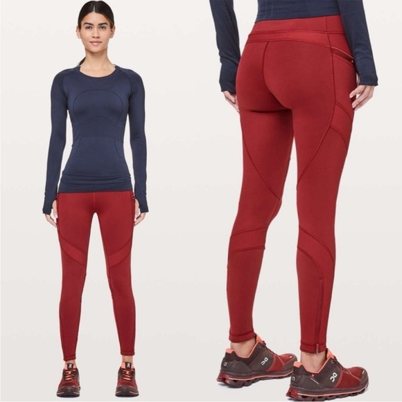 Lululemon Keep The Fleece Tight 28" Dark Sport Red Women's Size 4 - Picture 1 of 10